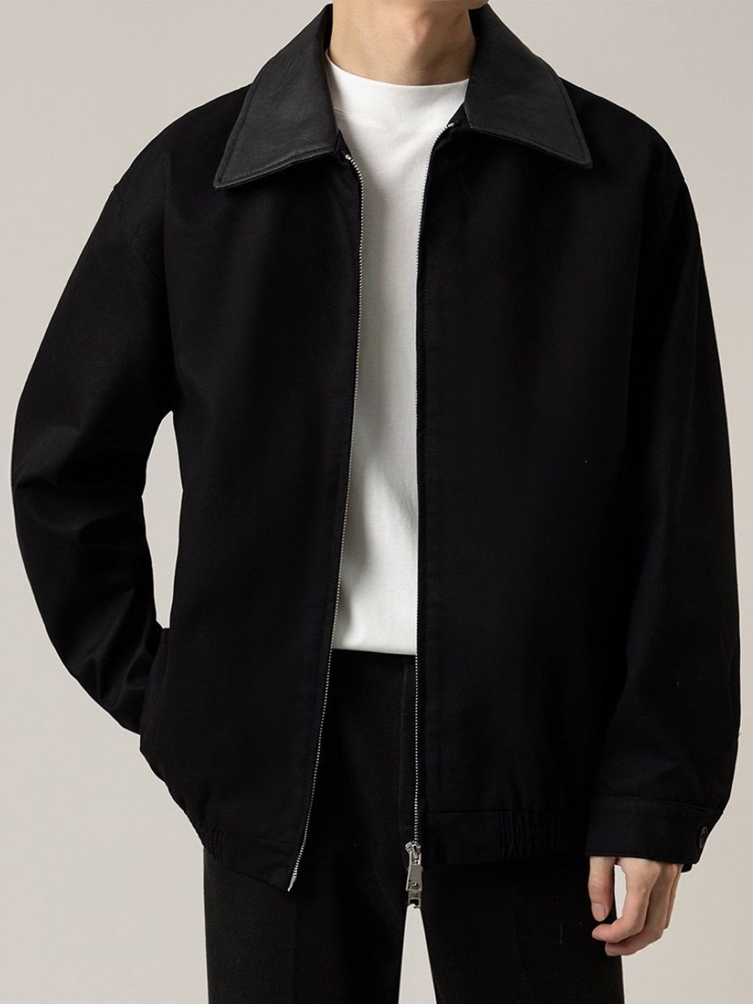 HERE&NOW Men Spread Collar Solid Casual Tailored Jacket