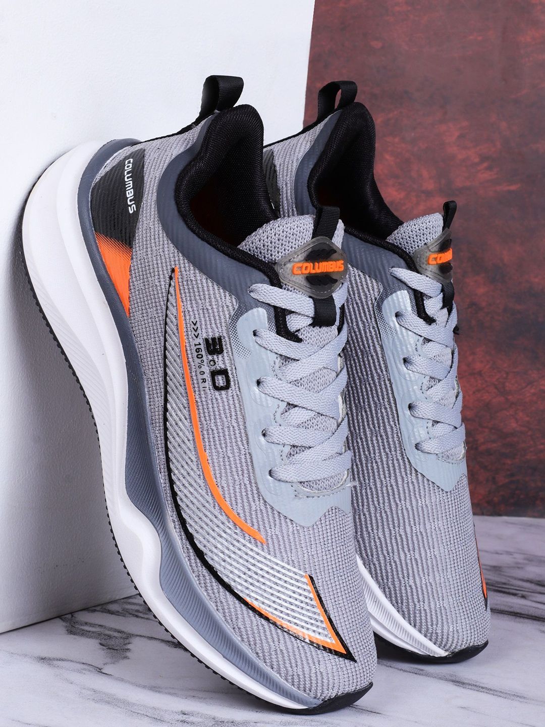 Columbus Men Lace-Ups Mesh Running Non-Marking Shoes