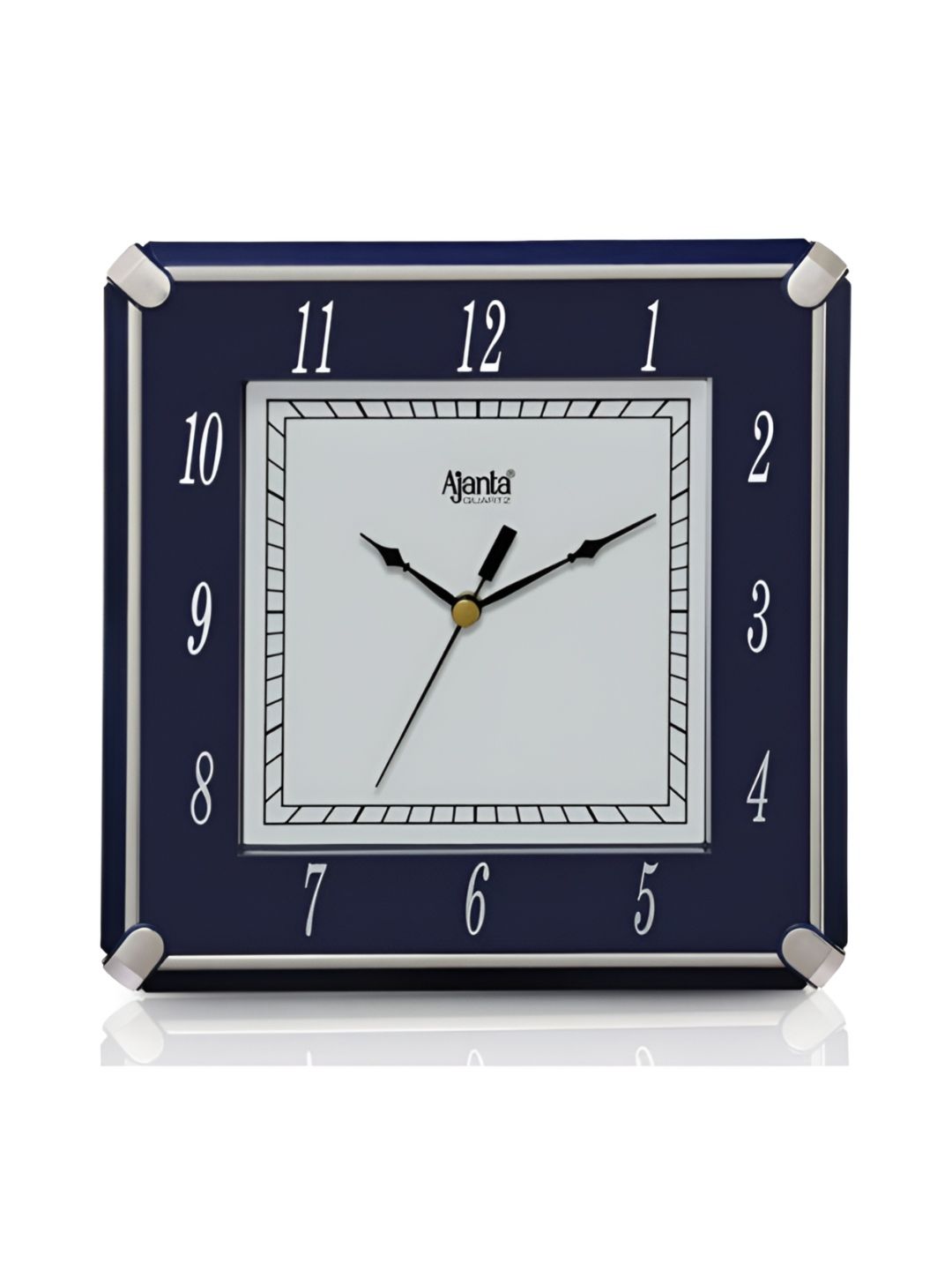 Ajanta Ajanta Blue & White Square Shaped Wall Clock