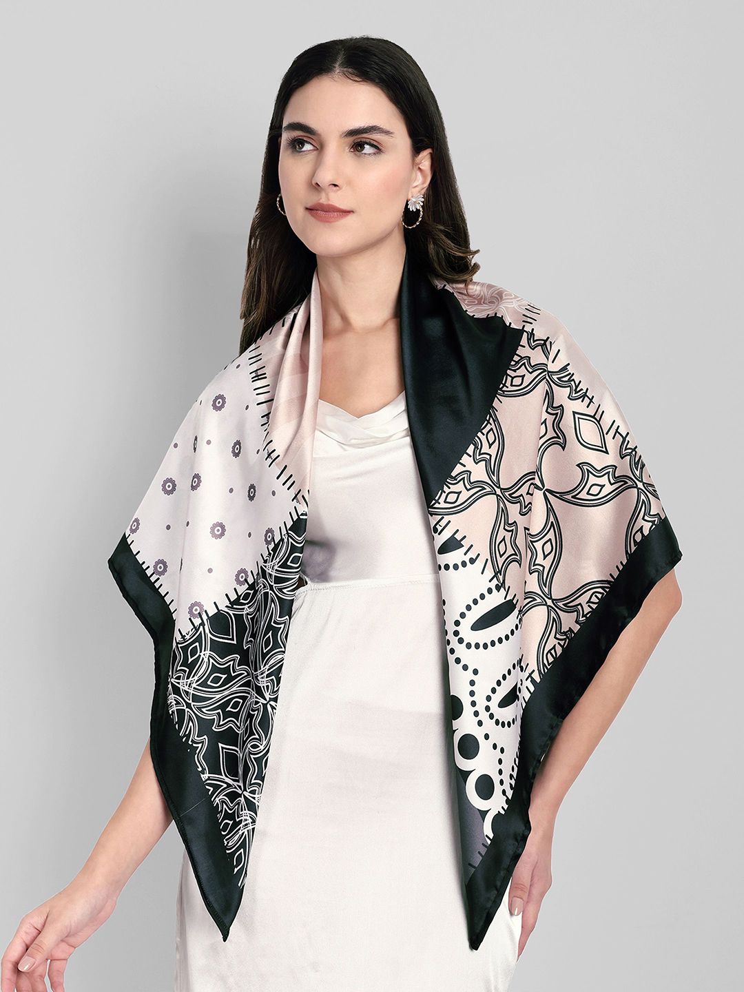 Buy Sarisp Women Satin Printed Scarf - Scarves for Women 31892551
