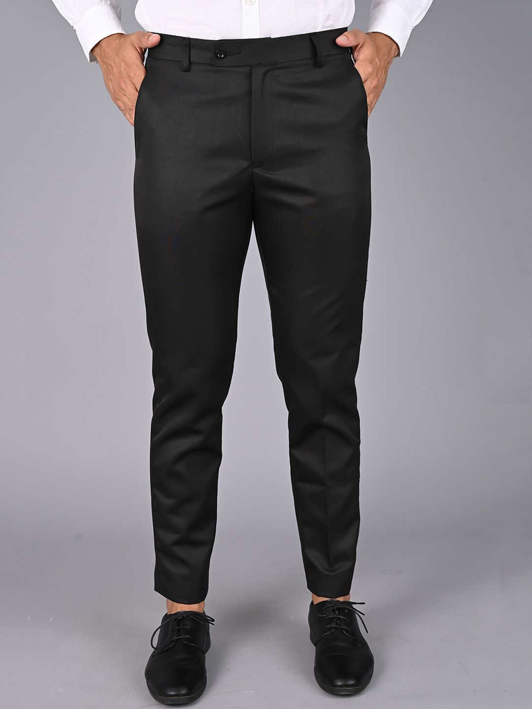 MANCREW Men Smart Mid-Rise Cotton Formal Trouser