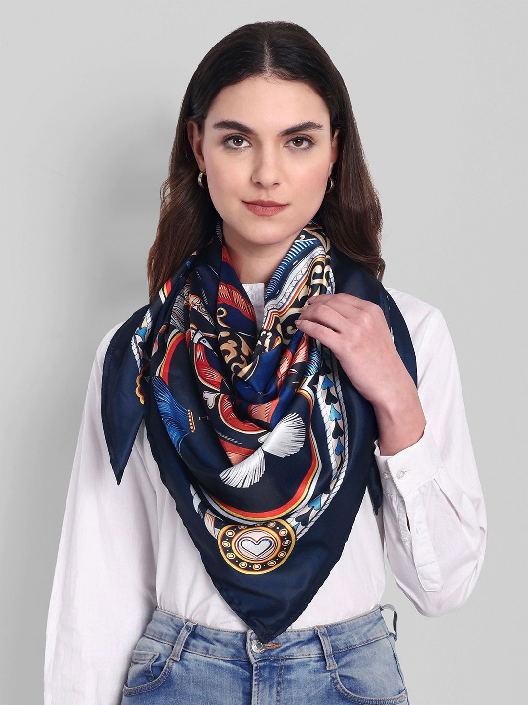 Buy Sarisp Women Satin Printed Scarf - Scarves for Women 31892559