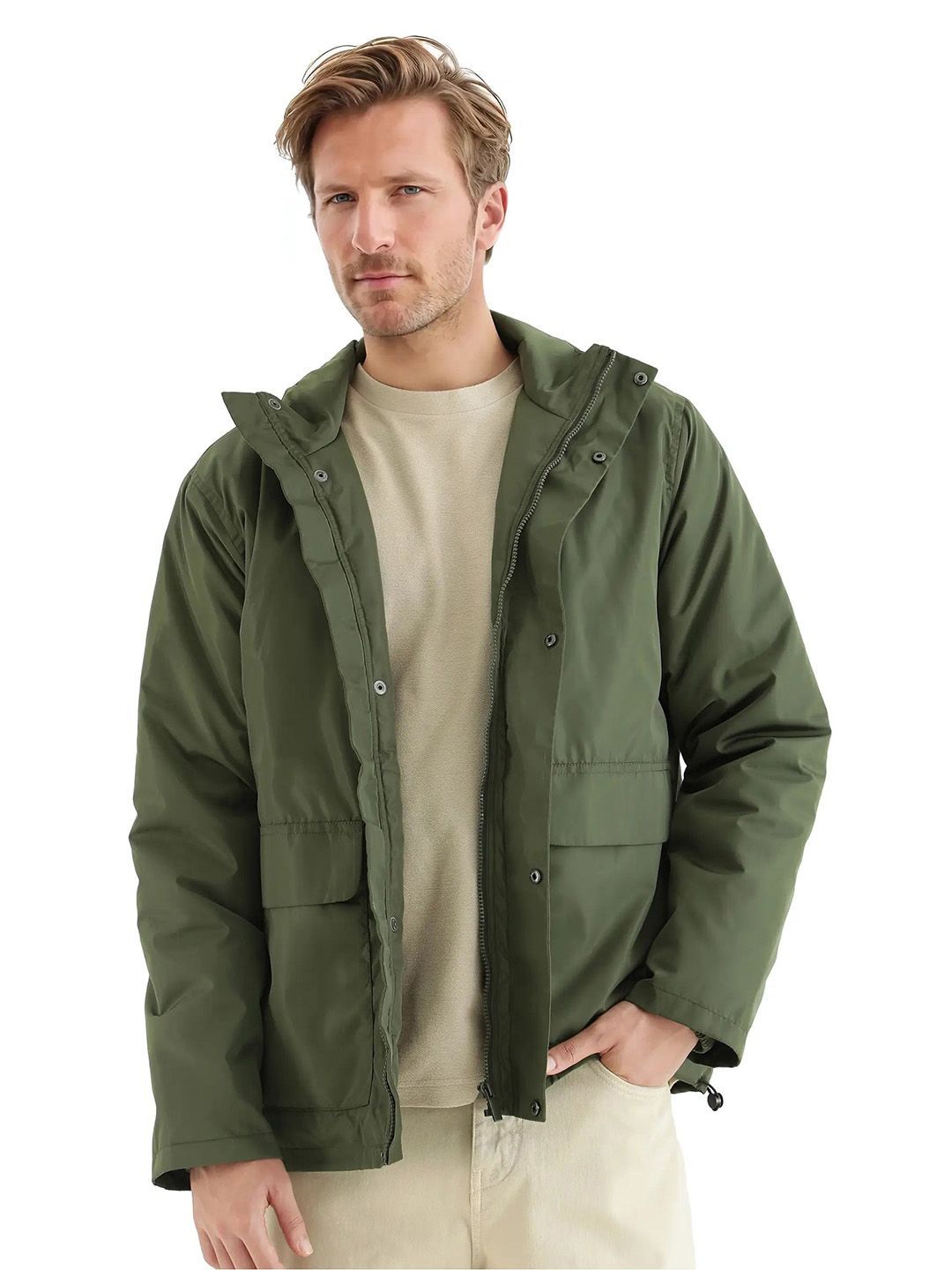 RARE RABBIT Men Green Relaxed Fit Plain Casual Jacket