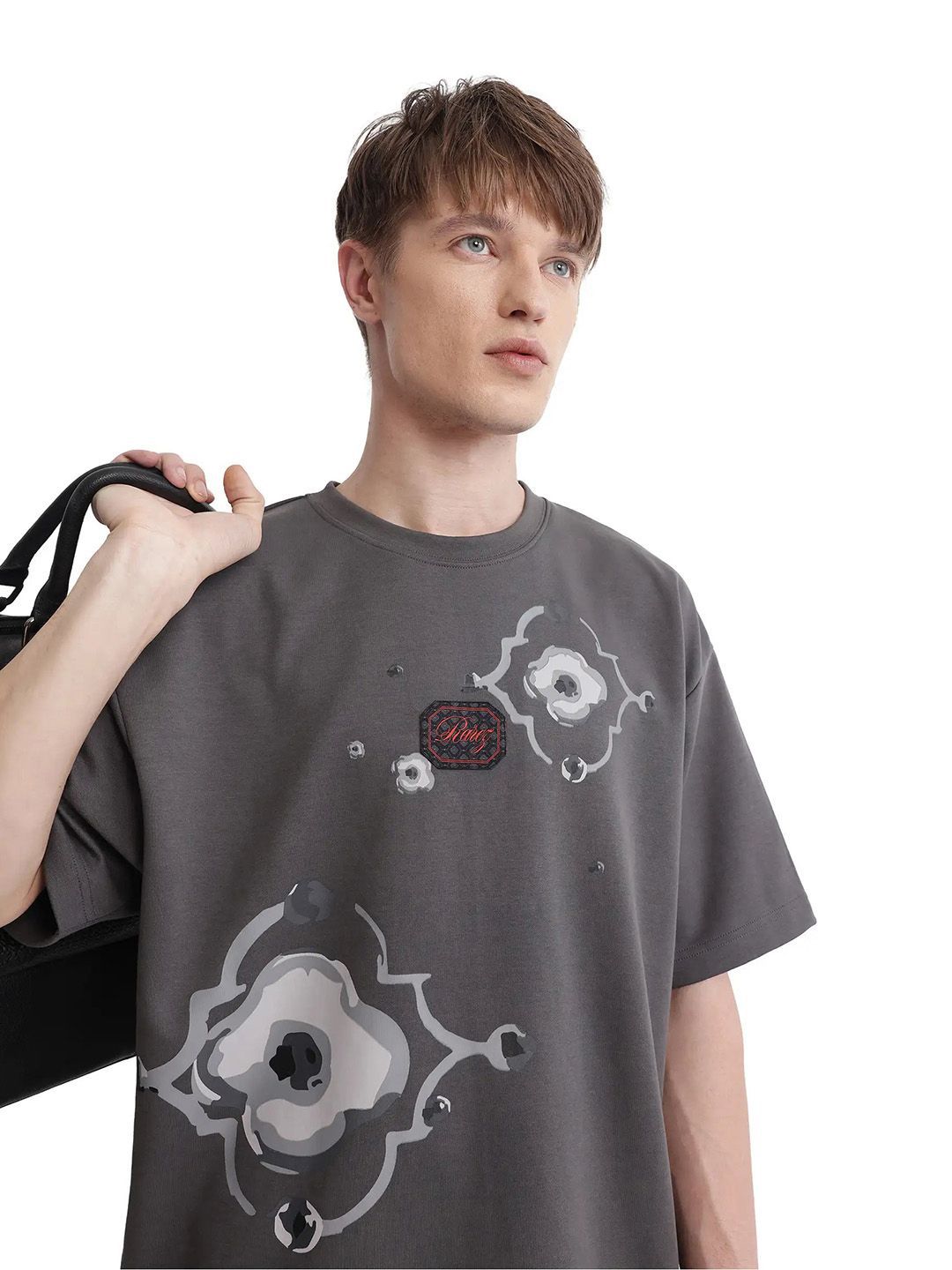 RARE RABBIT Men Graphic Printed Round Neck Cotton Oversized T-shirt deal from myntra RARE RABBIT Men Graphic Printed Round Neck Cotton Oversized T-shirt deal from myntra