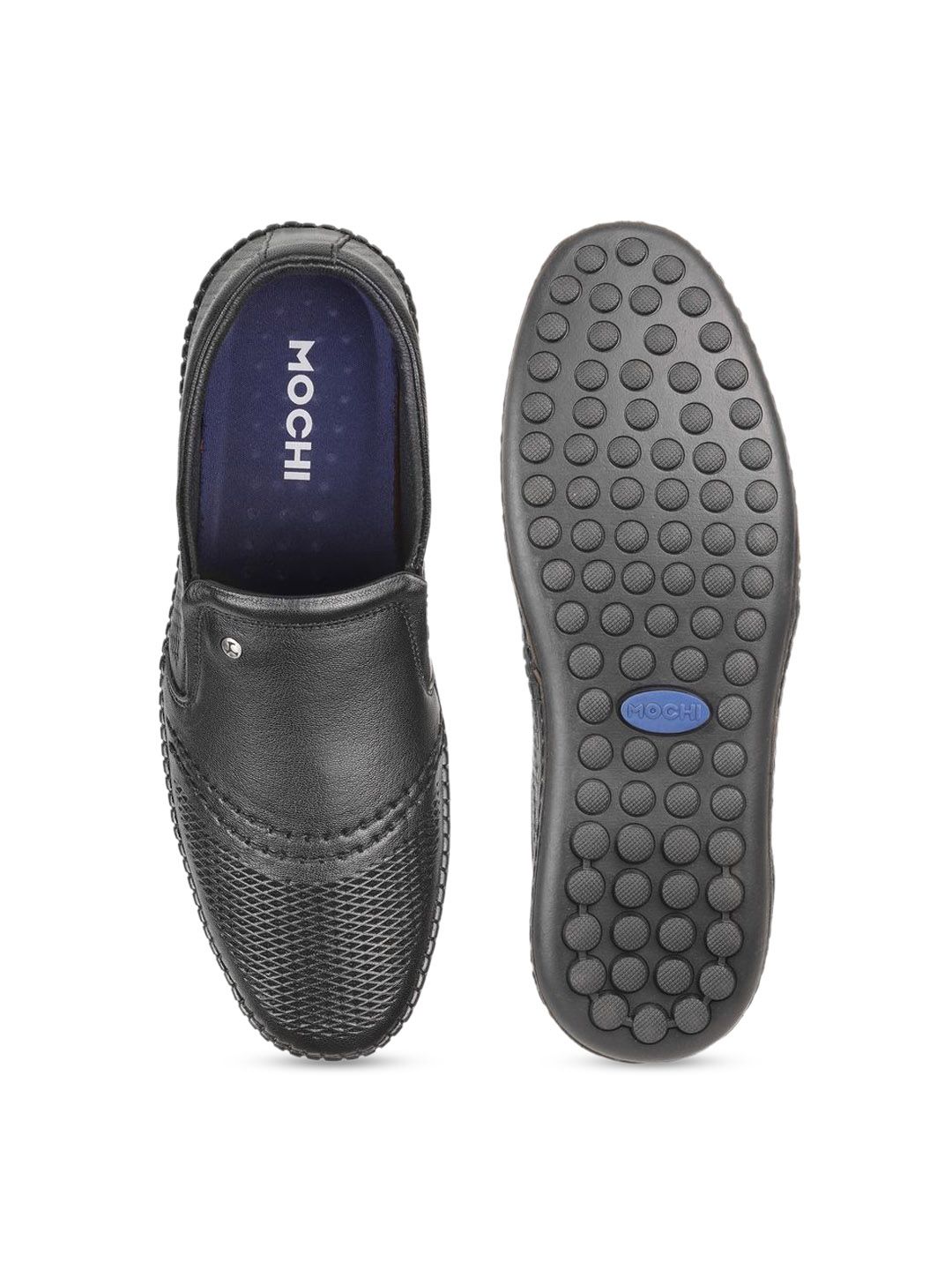 Buy Mochi Men Textured Leather Slip-On Sneakers - Casual Shoes for