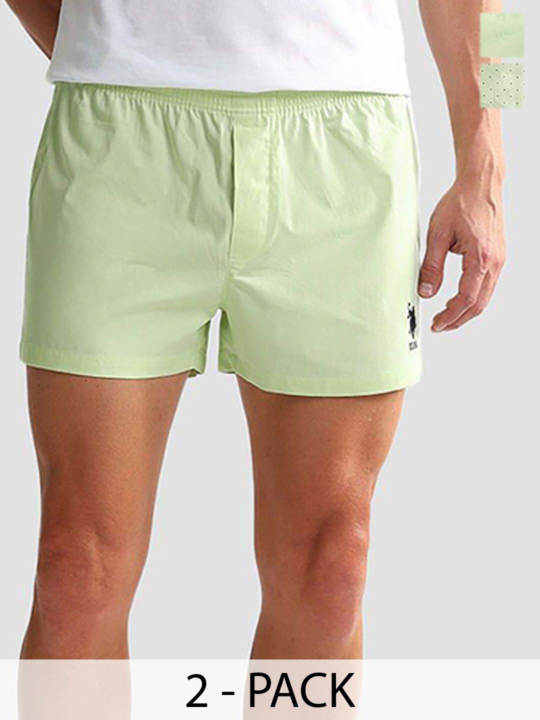 U.S. Polo Assn. Pack Of 2 Men Mid Rise Pure Cotton Boxers OEX05-D01-P2