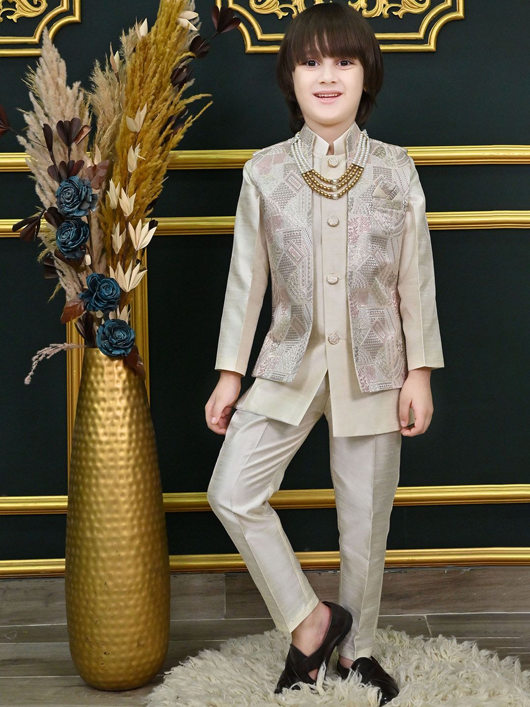 ahhaaaa Boys Embroidered Sherwani