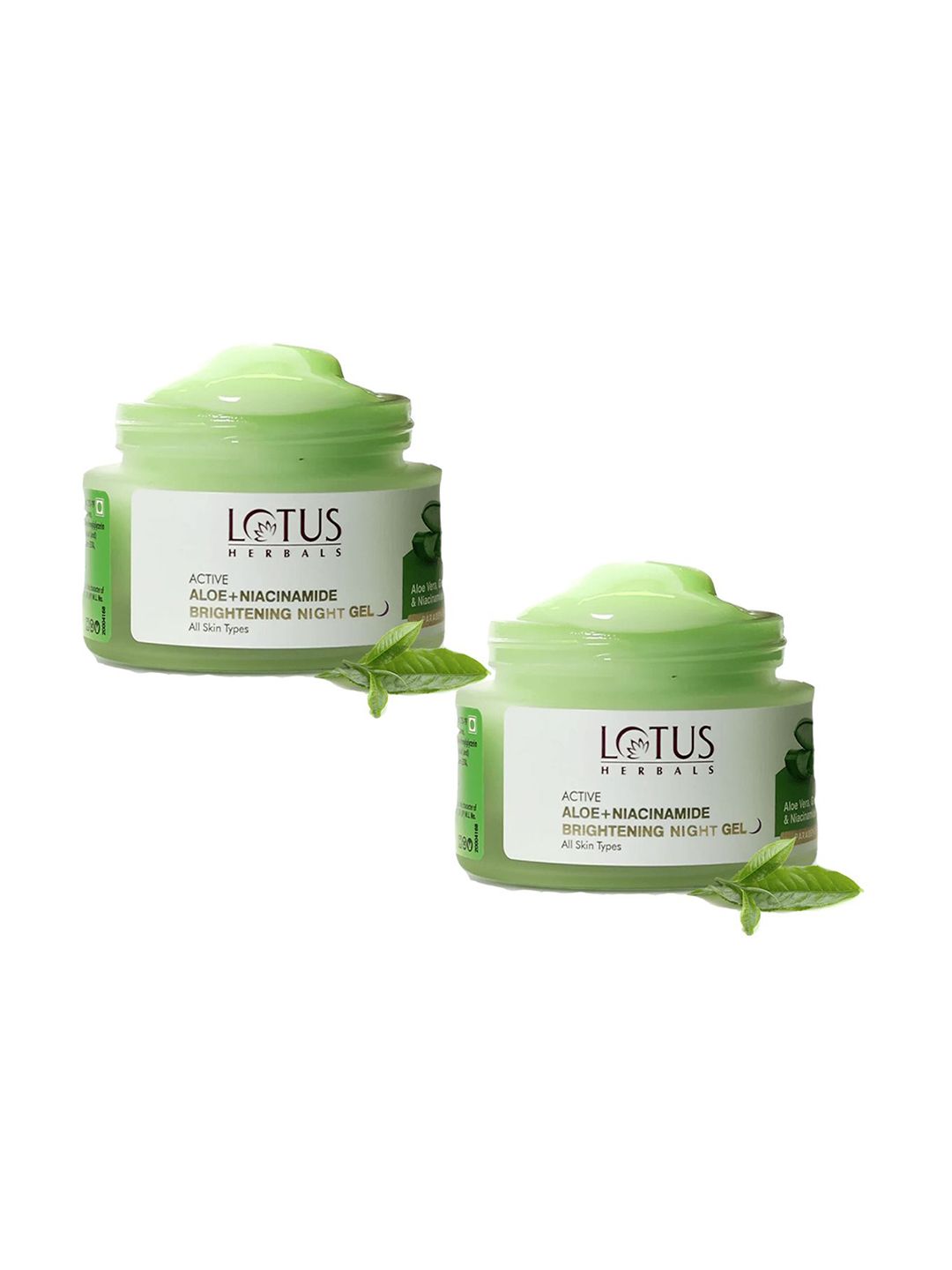 Lotus Herbals Set Of 2 Active Aloe Niacinamide Brightening Boost Gel- 50gm Each