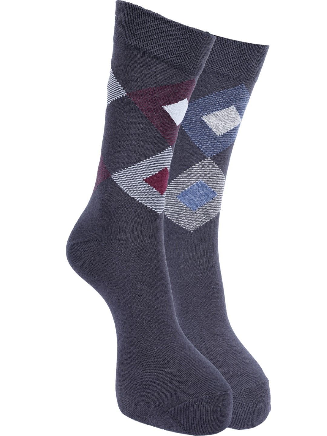 Force NXT Men Pack Of 2 Patterned Calf-Length Socks