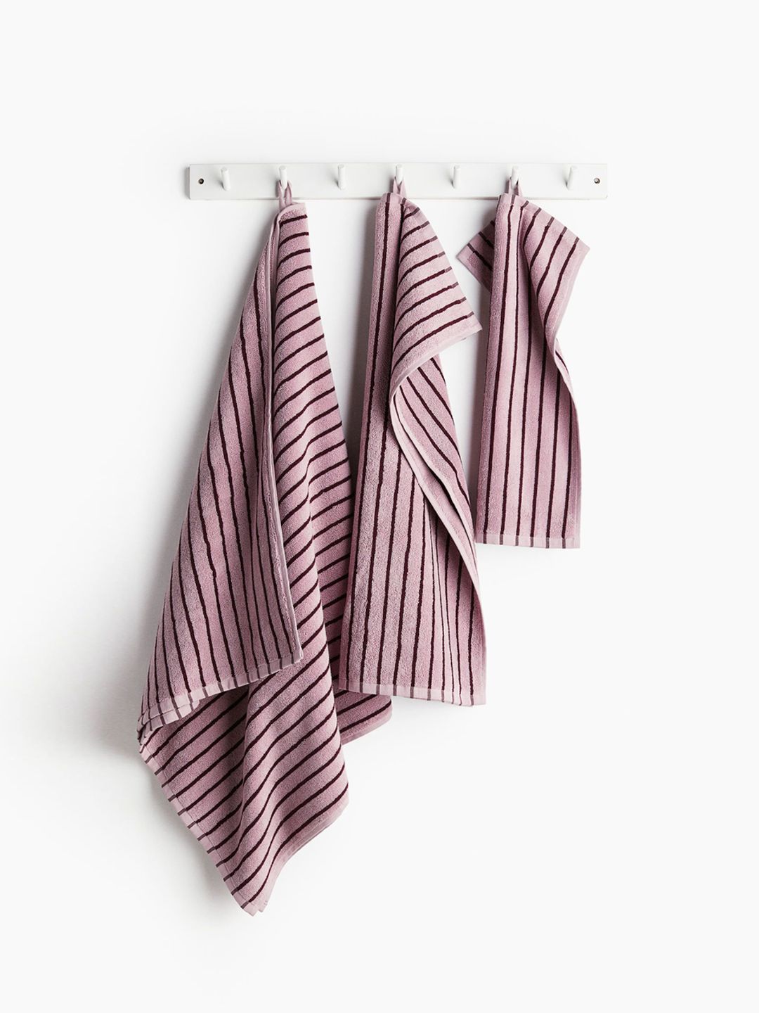 H&M 3Pcs Pink Striped Hand Towel