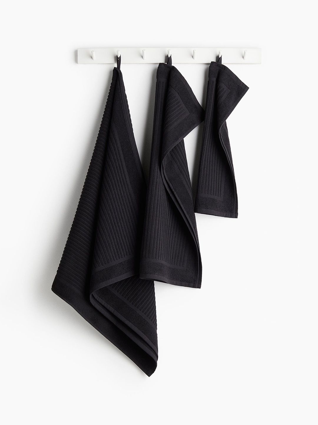 H&M Black Cotton Hand Towels