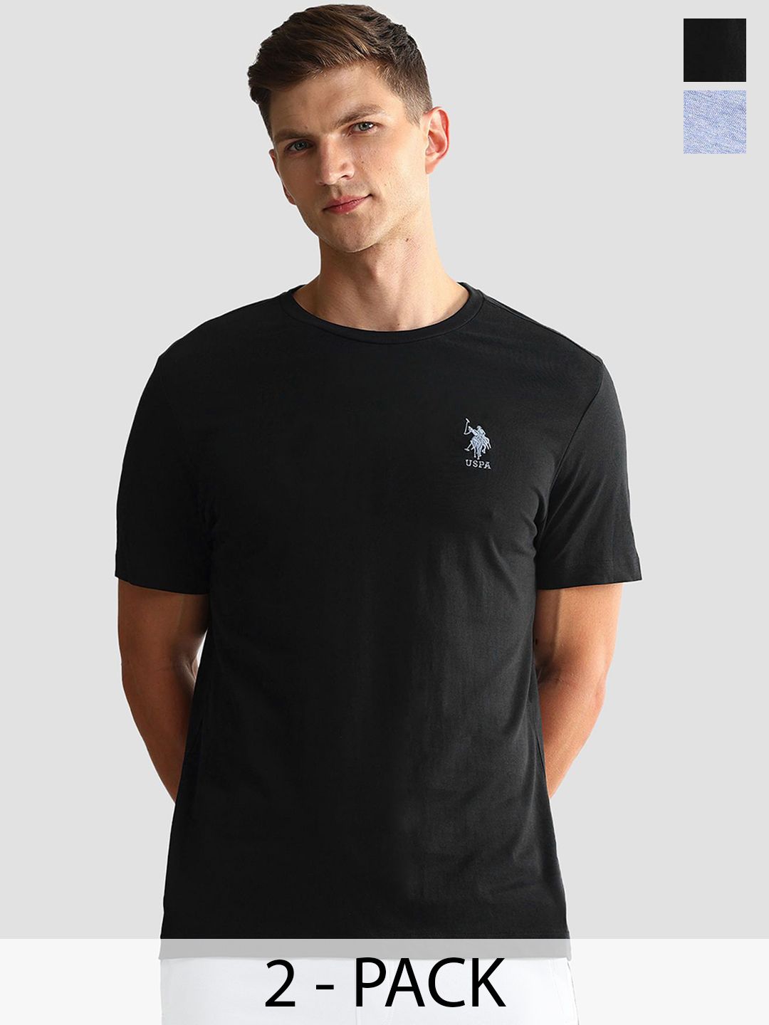 U.S. Polo Assn. Men Pack Of 2 Pure Cotton Lounge T-Shirts