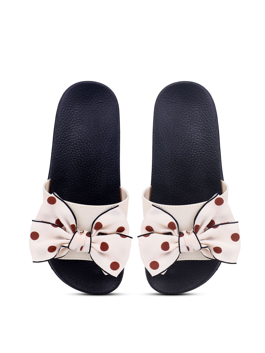 CASSIEY Women Printed Bow Details Rubber Sliders