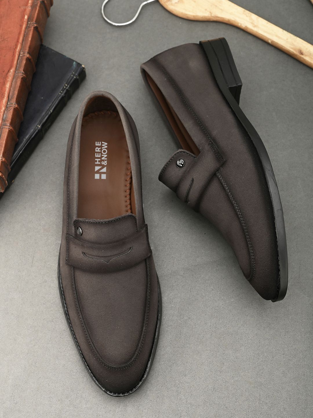 HERE&NOW Men Suede Slip On Formal Loafers