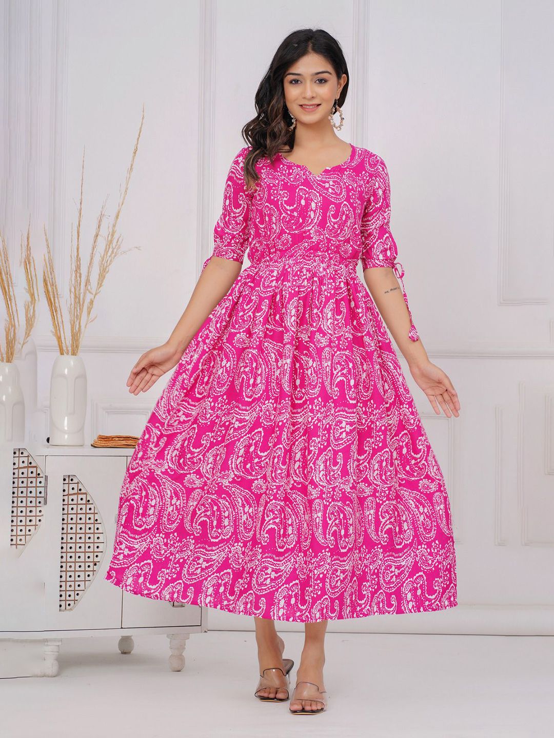 Buy SARAI CREATIONS Ethnic Motifs Printed Fit and Flare Maxi Dress