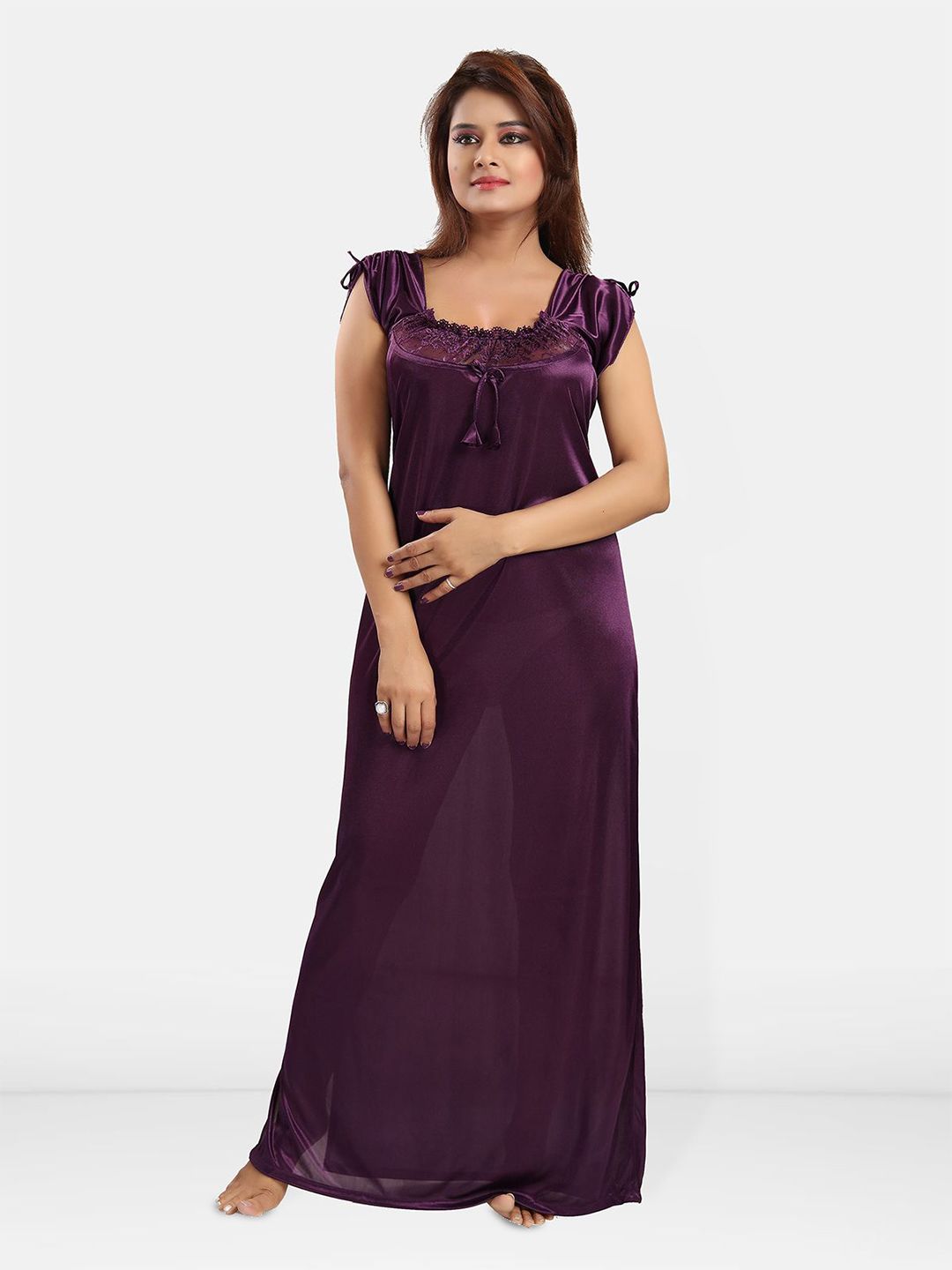Be You Be You Women Satin Maxi Nightdress
