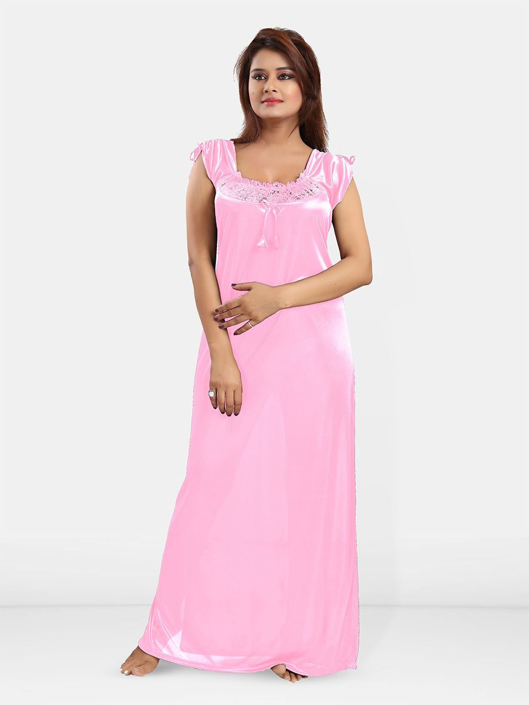 Be You Be You Square Neck Sleeveless Satin Maxi Nightdress