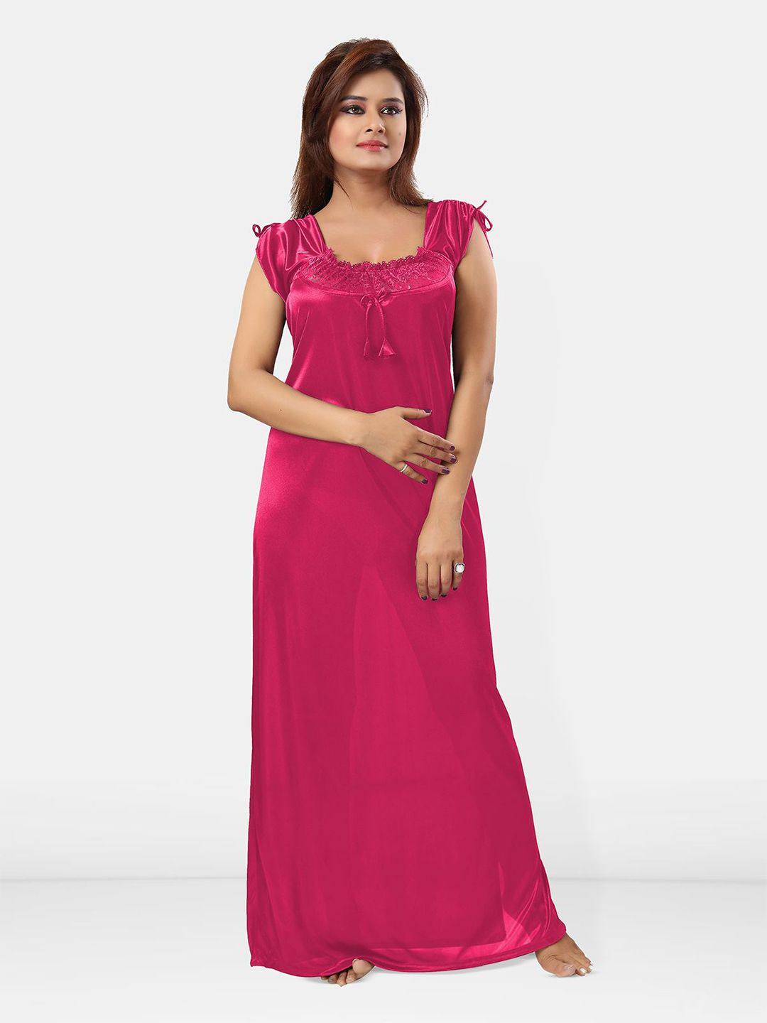 Be You Be You Women Sleeveless Scoop Neck Maxi Nightdress