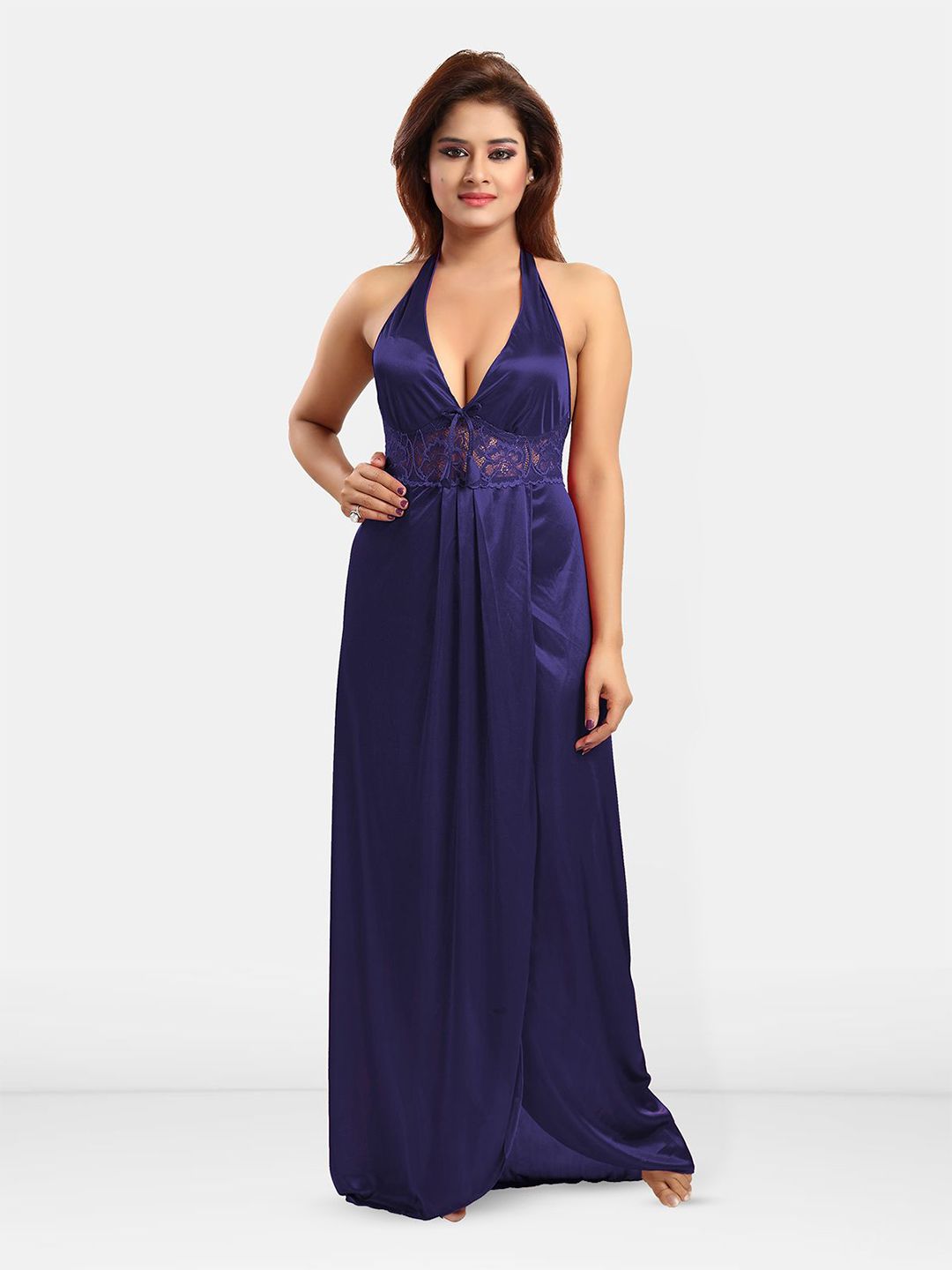 Be You Be You Halter Neck Satin Maxi Nightdress