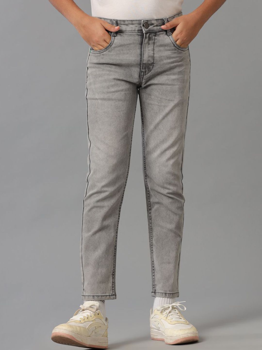 UNDER FOURTEEN ONLY Boys Slim Fit Mid Rise Cropped Jeans
