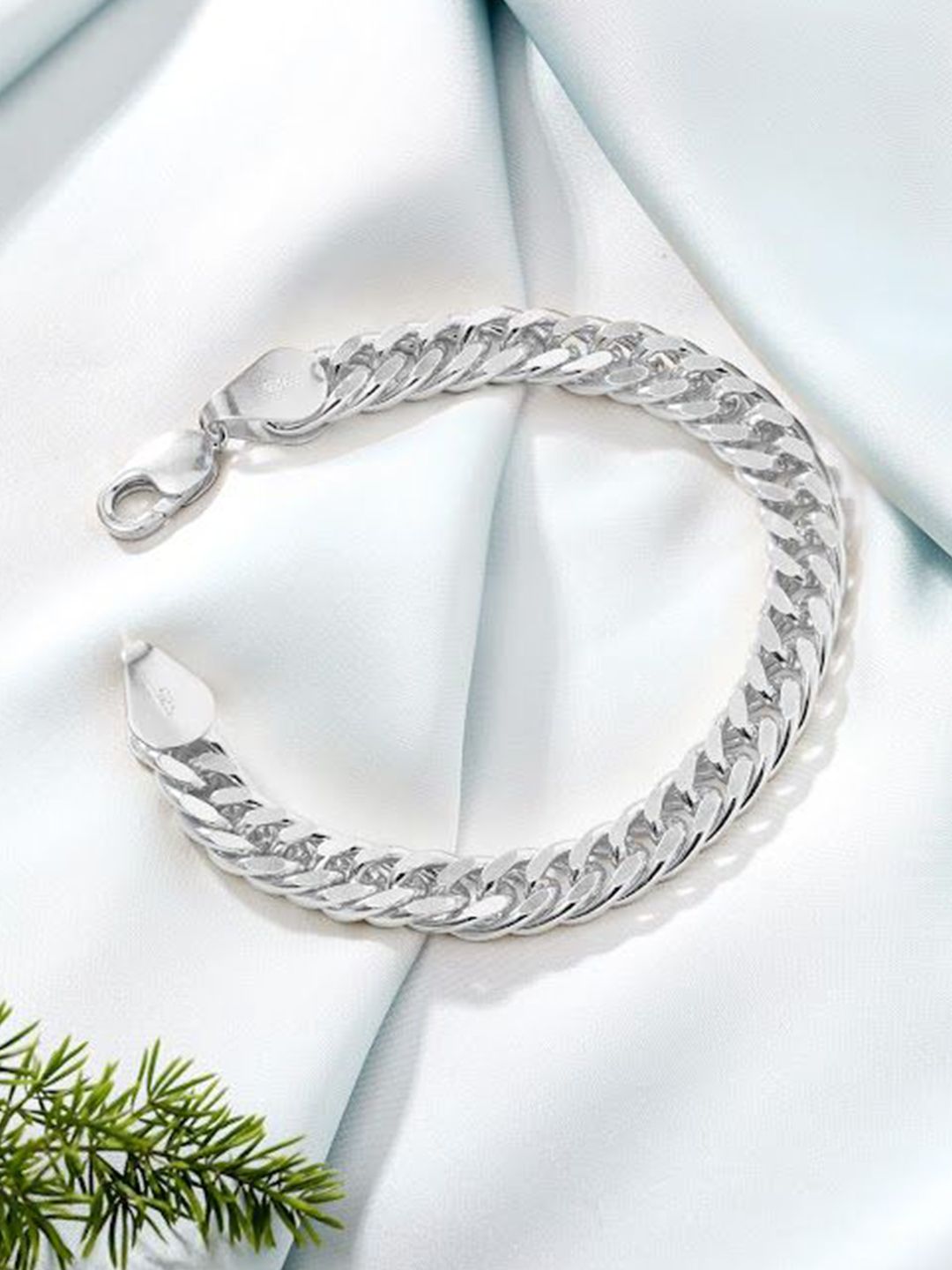 Buy Zavya Men 925 Sterling Silver Rhodium-Plated Link Bracelet