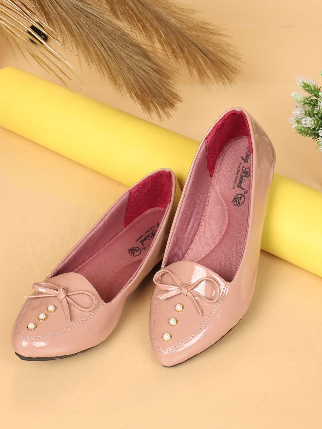 BIG BIRD Women Embellished Pointed Toe Ballerinas Flats