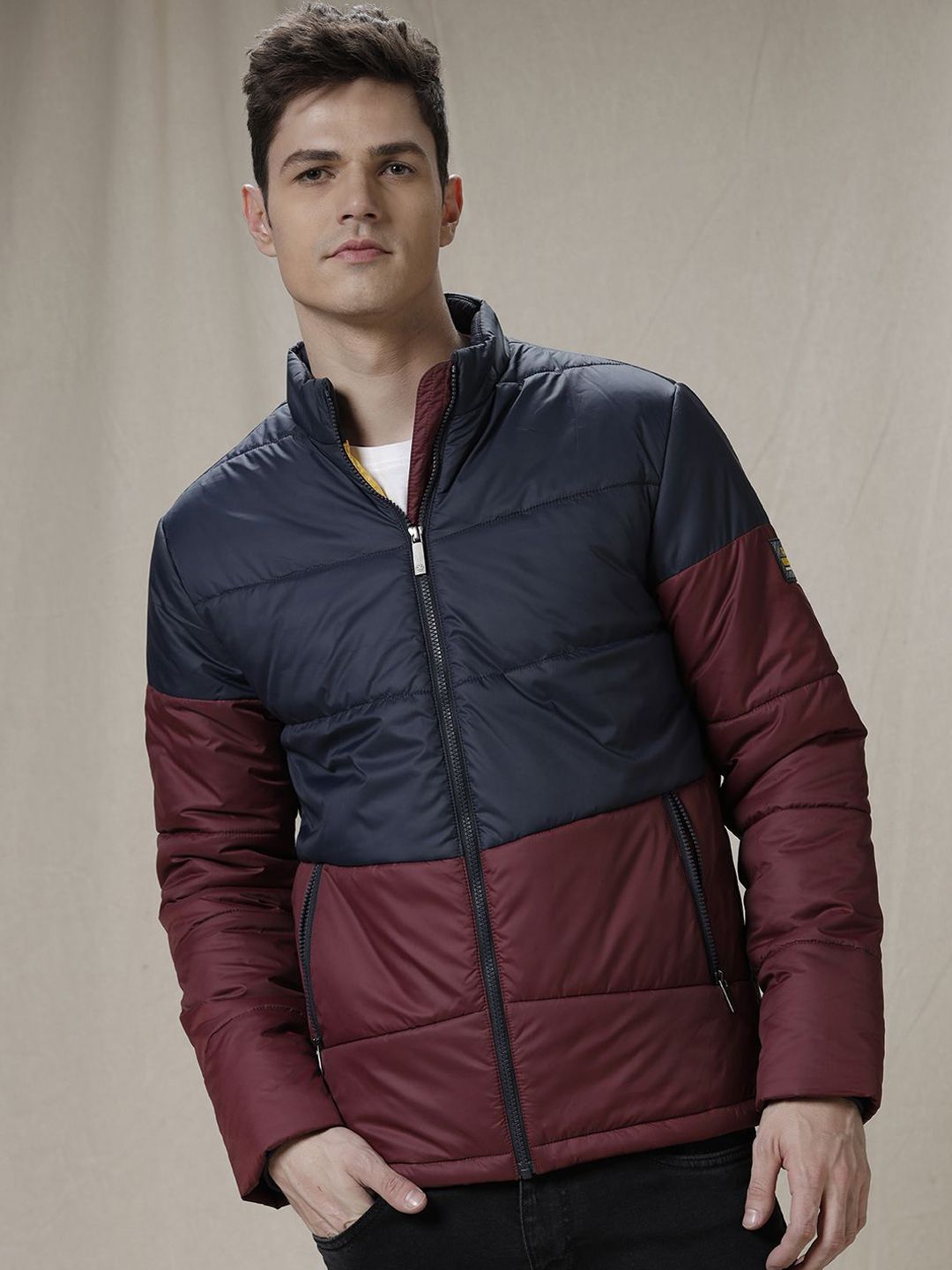 WROGN Men Colourblocked Longline Puffer Jacket