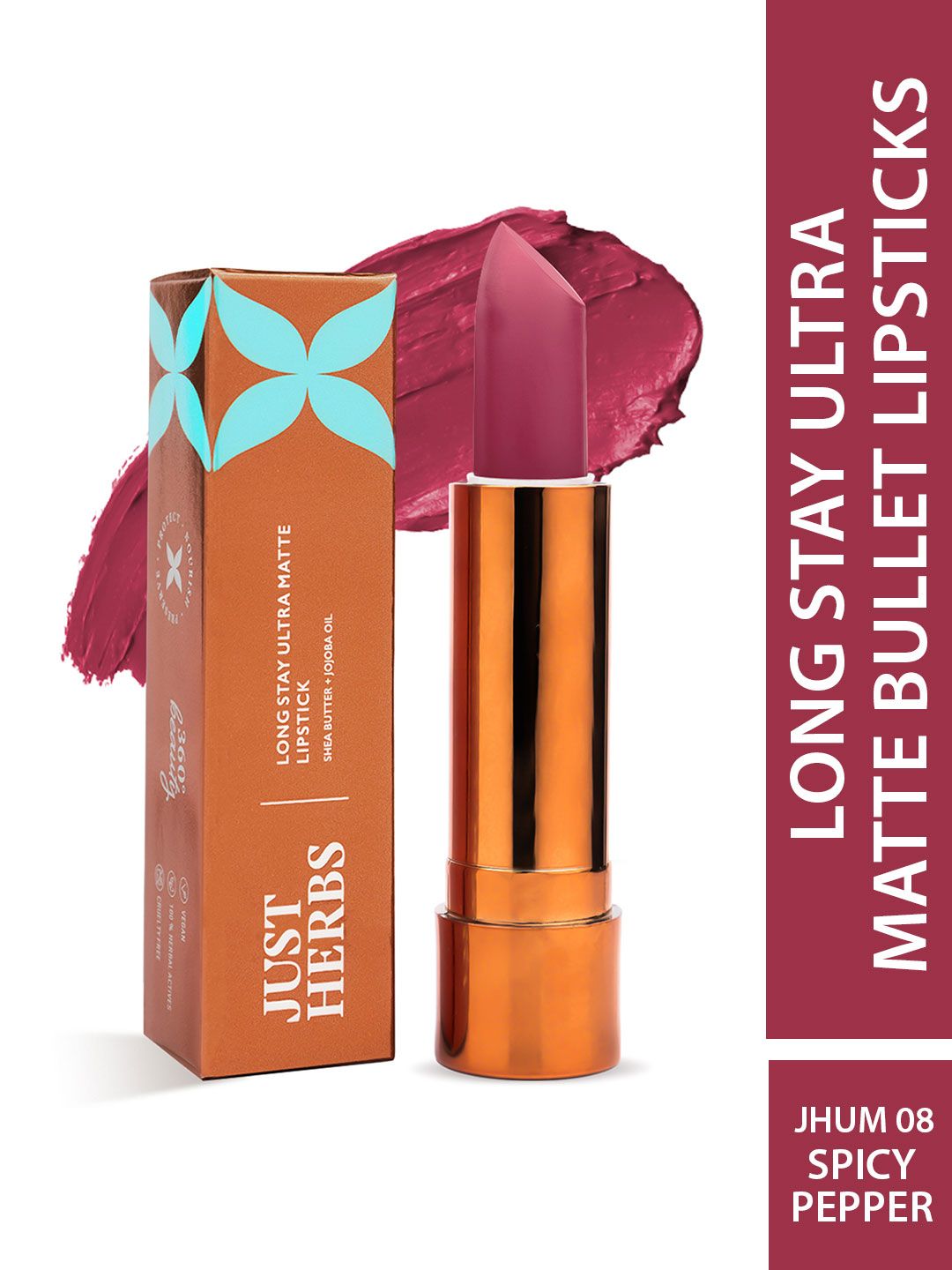 Just Herbs Ultra Matte Bullet Lipstick Spicy - Spicy Pepper 08
