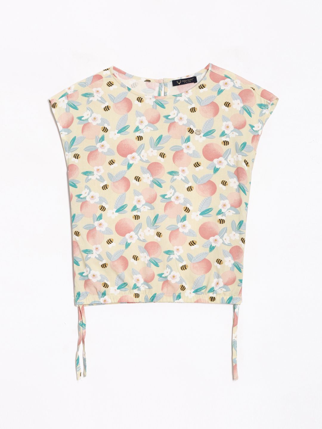 Allen Solly Junior Girls Floral Printed Round Neck Cotton Top