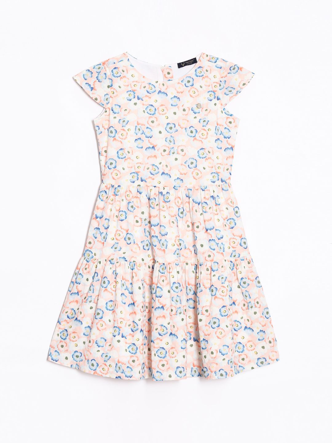 Allen Solly Junior Girls Floral Printed Cape Sleeves Fit & Flare Dress