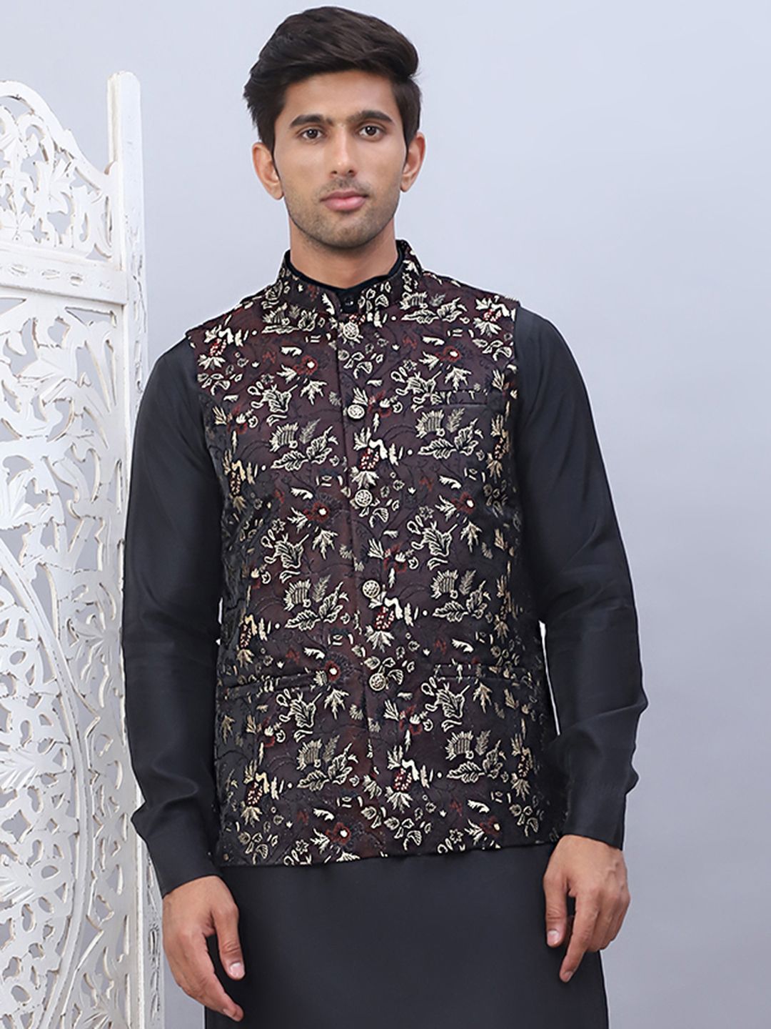 Jompers Embossed Nehru Jackets