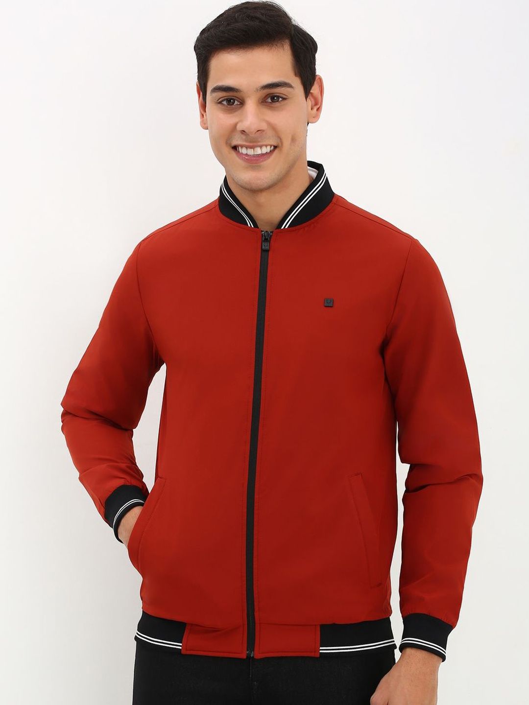 Allen Solly Men Solid Stand Collar Jacket