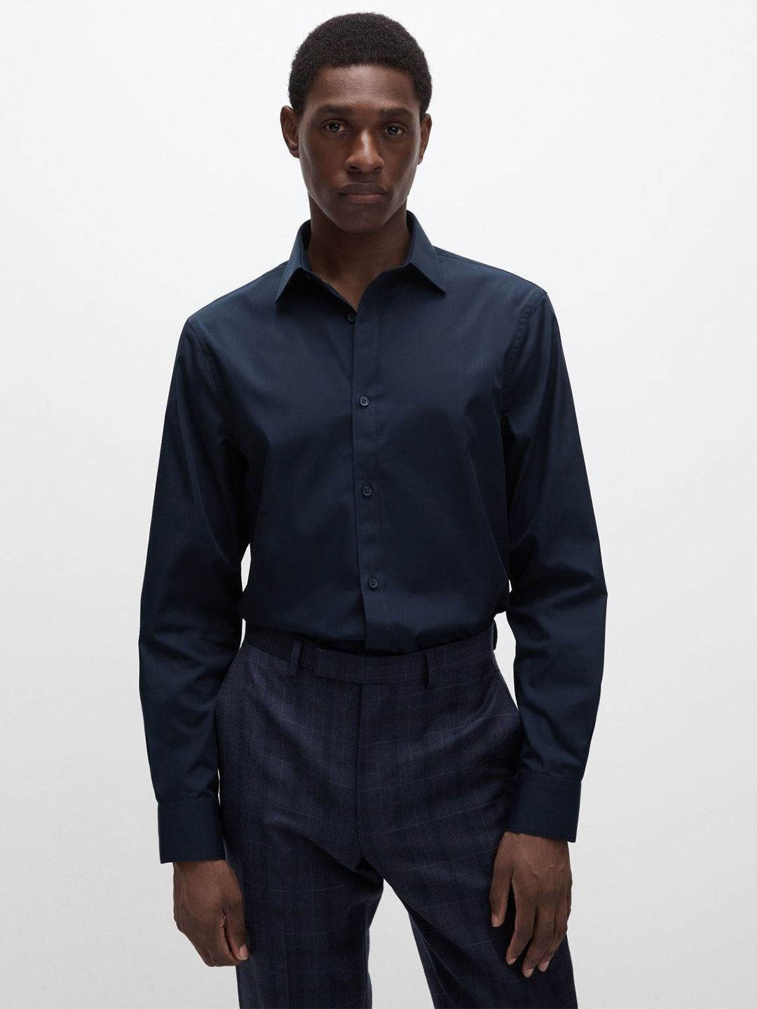 Marks & Spencer Regular Fit Easy Iron Cotton Blend Shirt