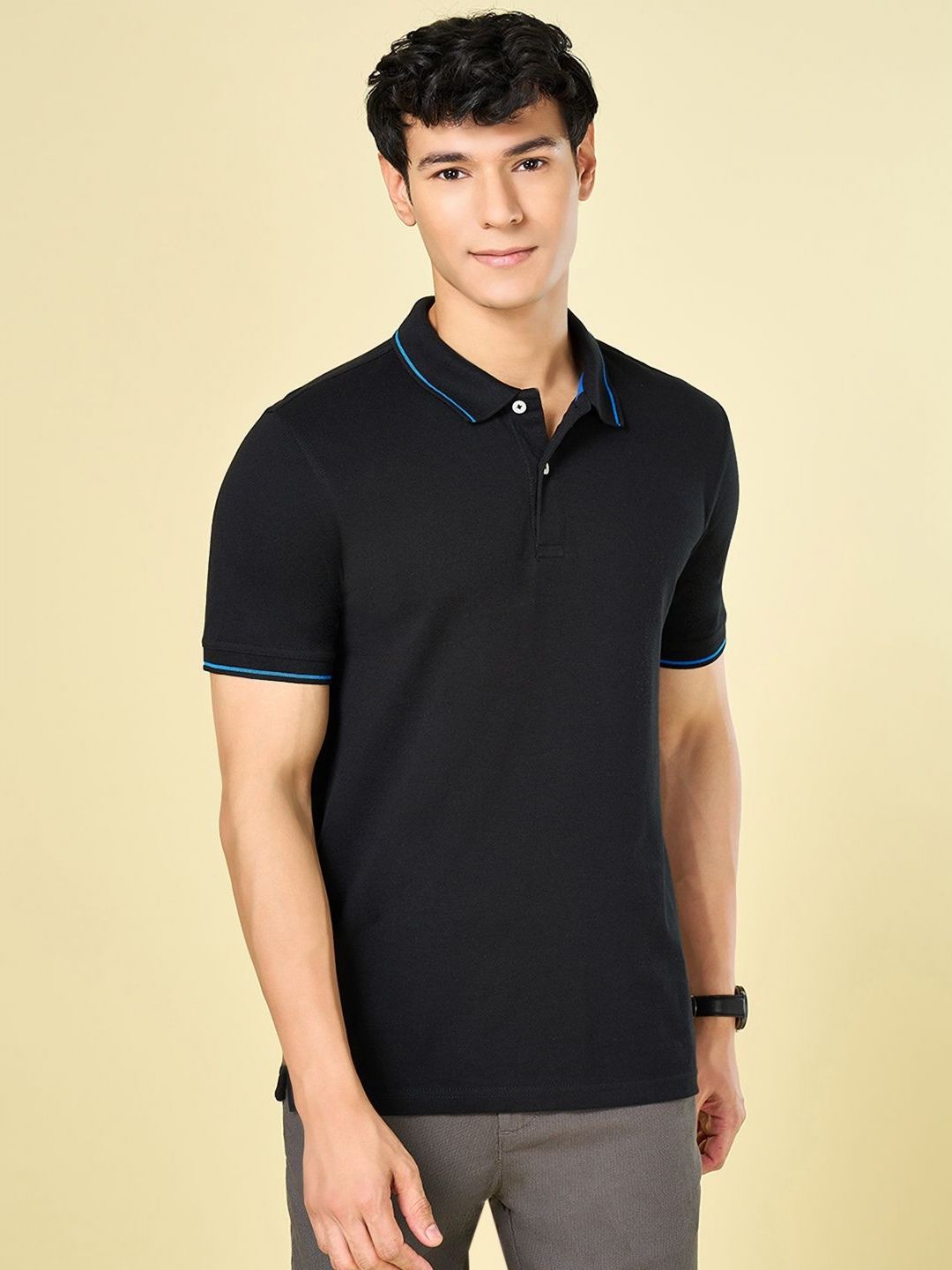 BYFORD by Pantaloons Men Polo Collar Pockets Slim Fit T-shirt