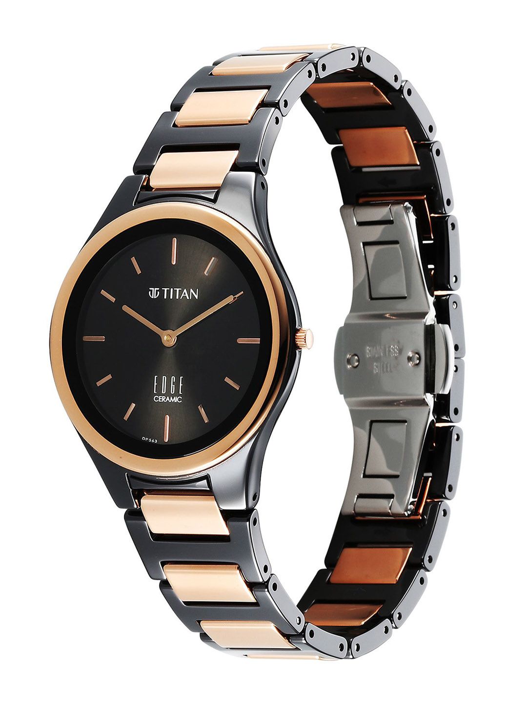Embellished Dial & Ceramic Bracelet Style Straps Analogue Watch 2653KC05
