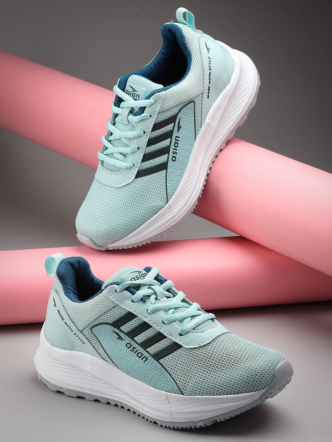 ASIAN Women Mesh Running Lace-Ups Non-Marking Shoes
