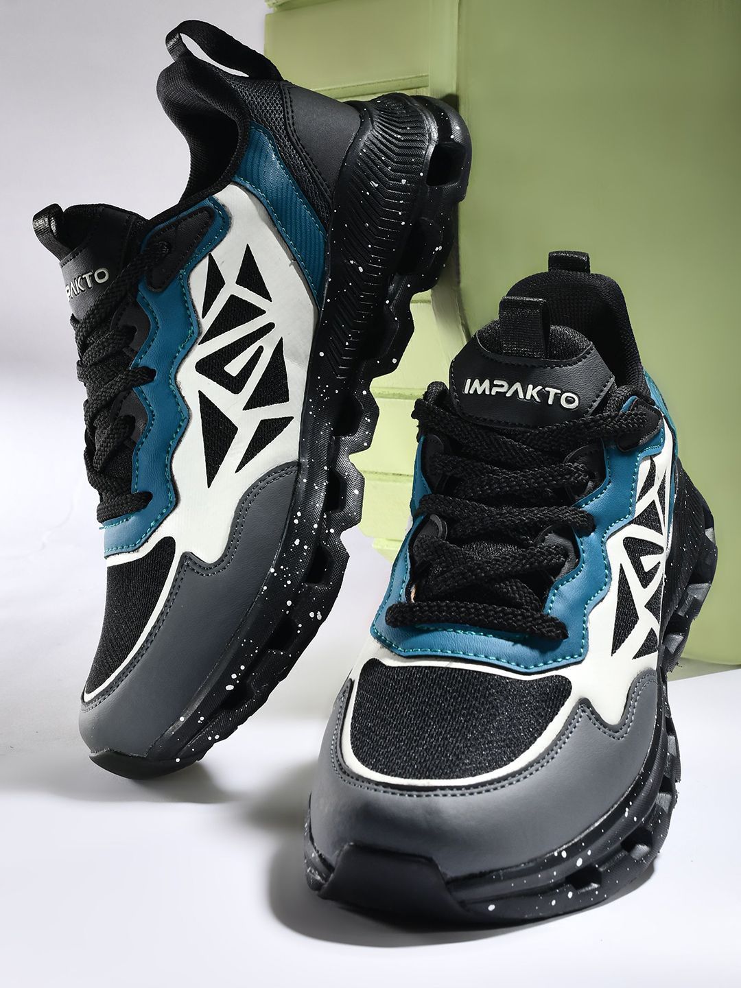 Impakto Men Athletic Running Shoes Cushioned Insole Sport Trainers with Anti Skid Outsole