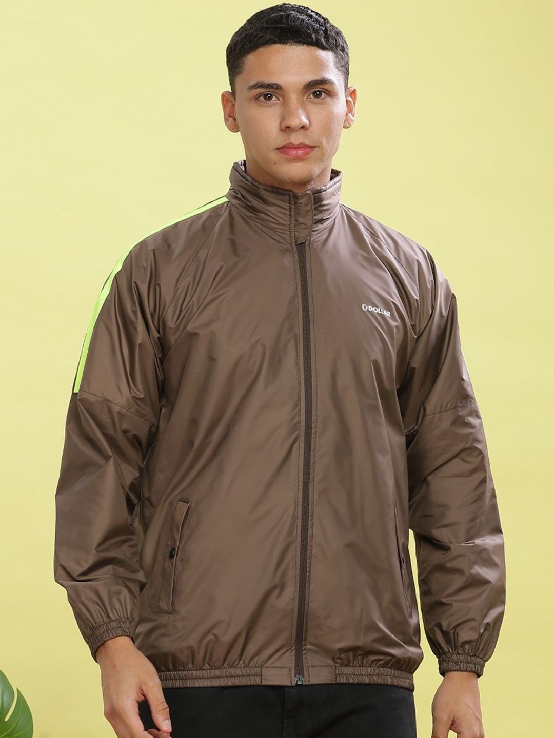 Dollar Men Colourblock Light Weight Windcheater with UV Protection and Pocket