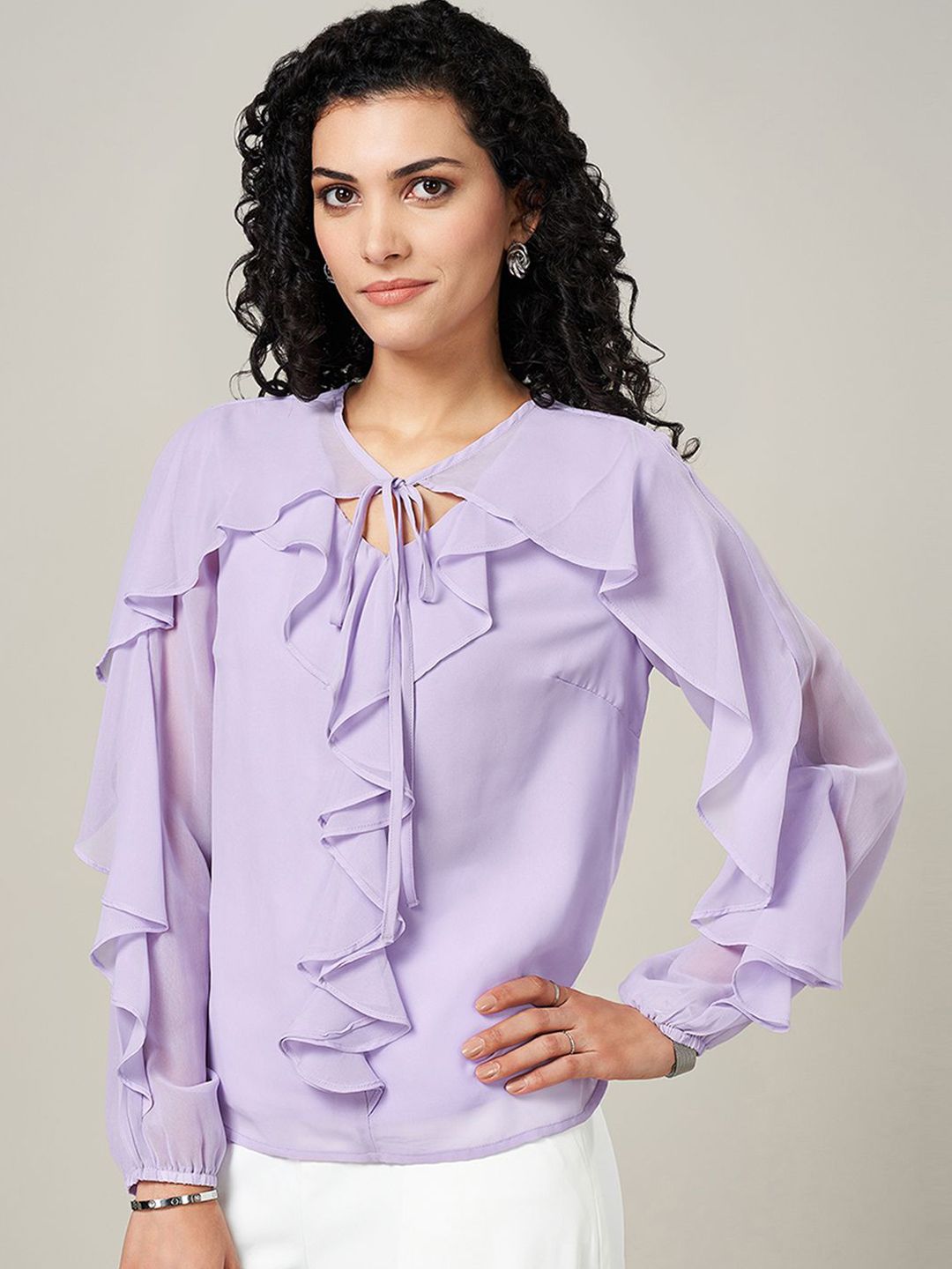Annabelle by Pantaloons Women Tie-Up Neck Top