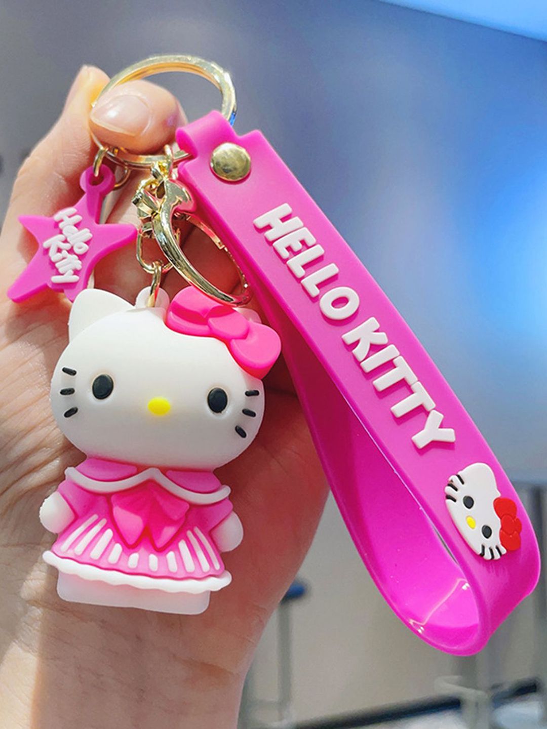 Buy Flenzy 3D HelloKitty Printed Key Chain With Belt - Key chain