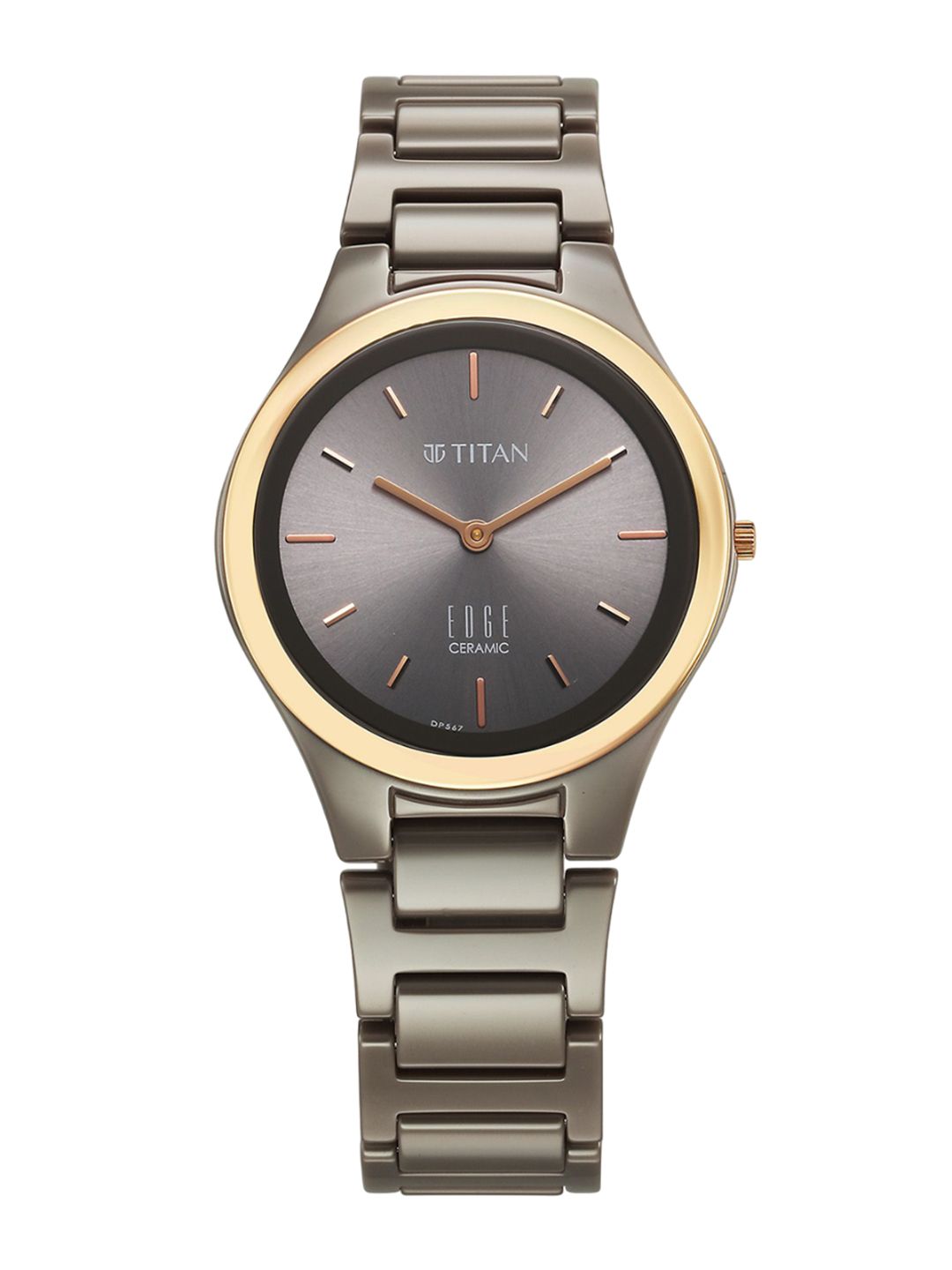Titan Titan Women Embellished Dial & Ceramic Bracelet Style Straps Analogue Watch 2653KC09