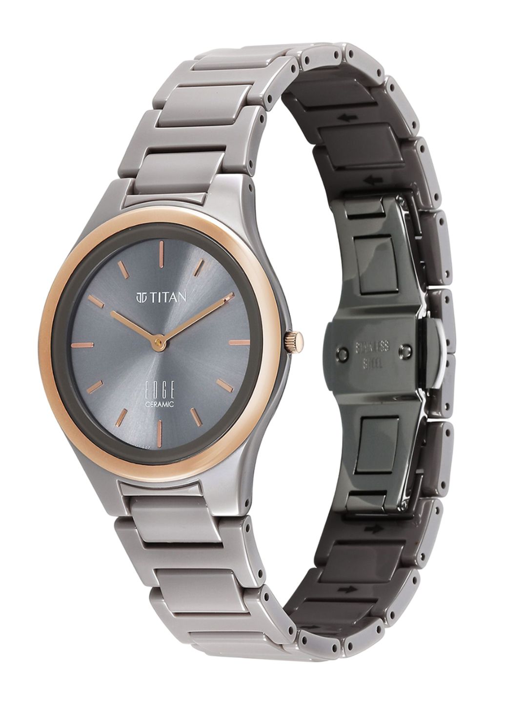 Embellished Dial & Ceramic Bracelet Style Straps Analogue Watch 2653KC09