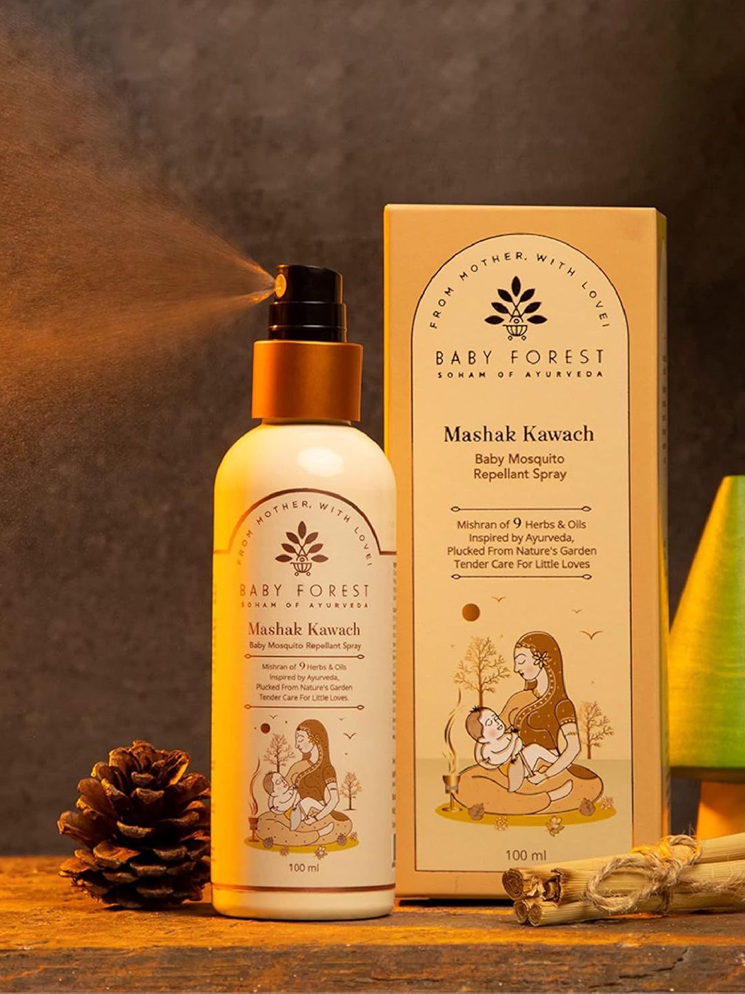 Baby Forest Mashak Kawach Baby Mosquito Repellant Spray - 100 ml