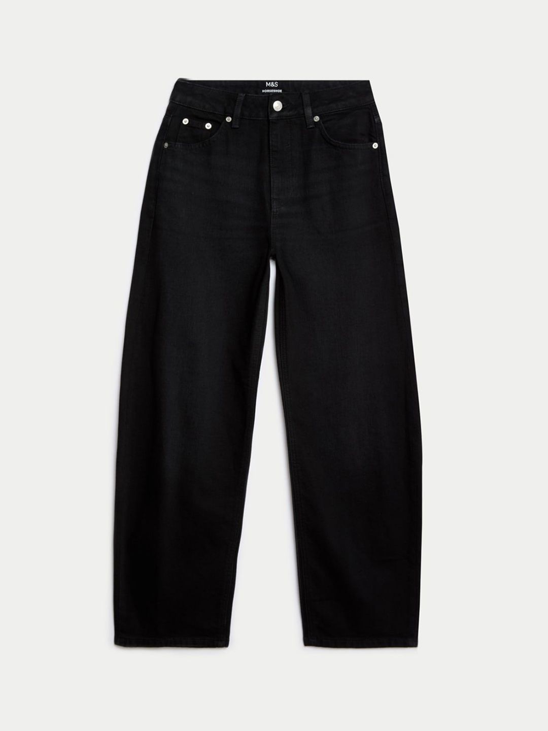 Mid Rise Relaxed Barrel Fit Jeans
