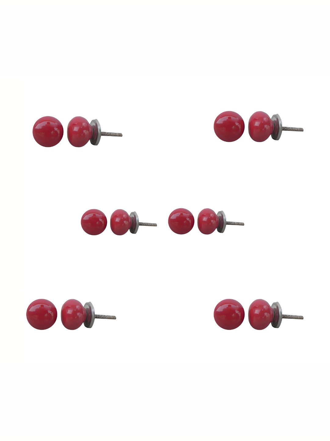 Indianshelf 6-Pcs Red Ceramic Knobs