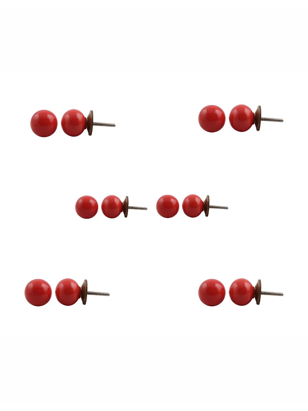 Indianshelf 6-Pcs Red Ceramic Knobs