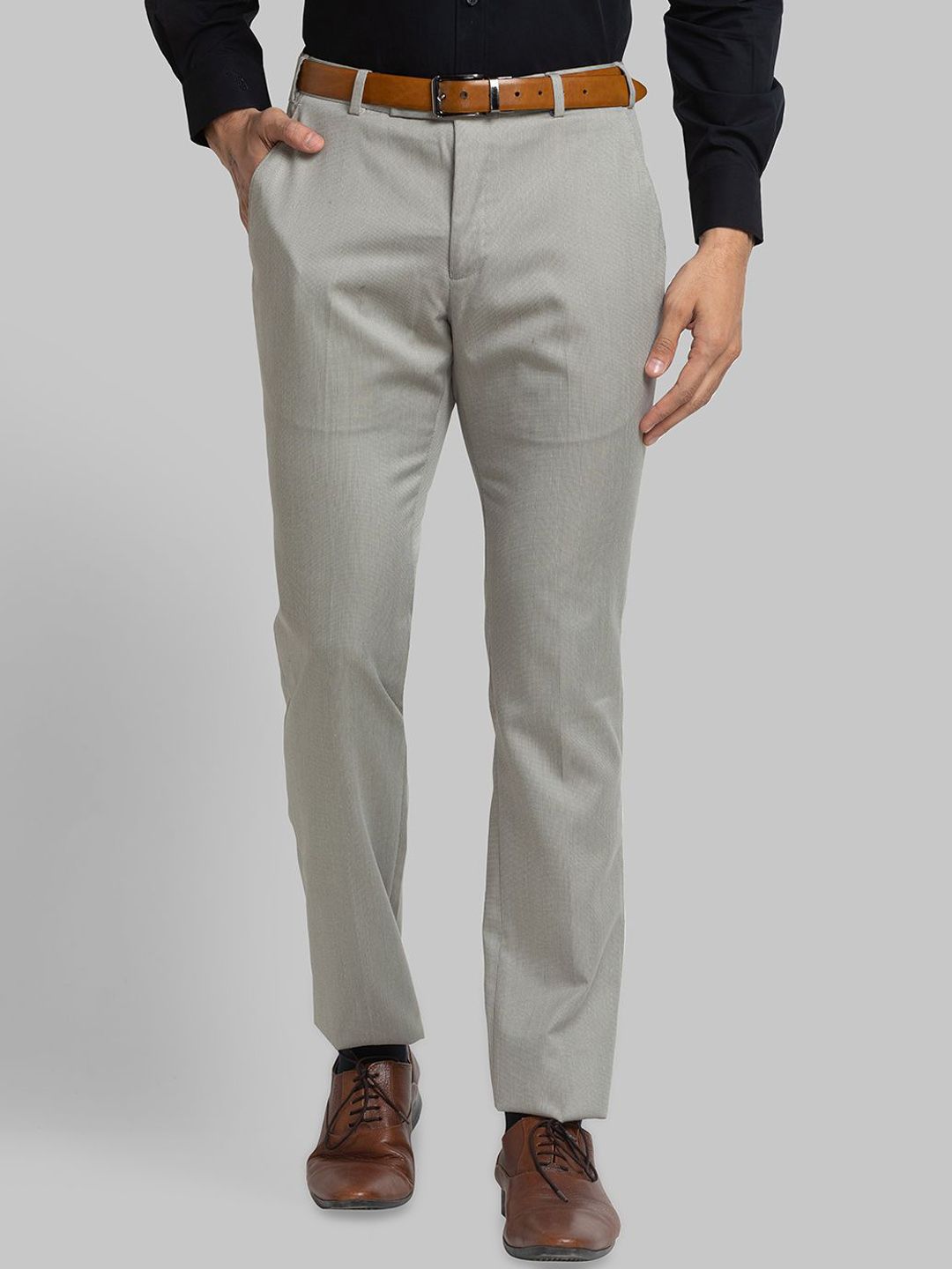 Park Avenue Men Printed Slim Fit Formal Trousers