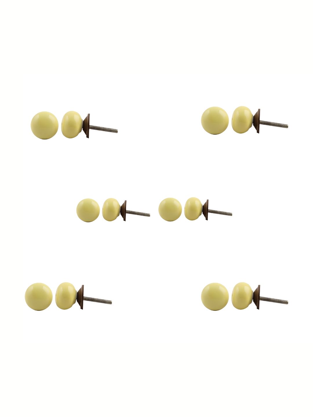 Indianshelf 6-Pcs Yellow Ceramic Knobs