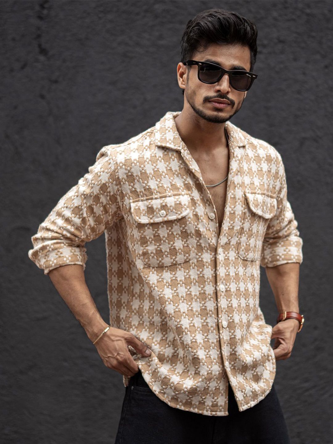 Powerlook Men Opaque Checked Casual Shirt deal from myntra