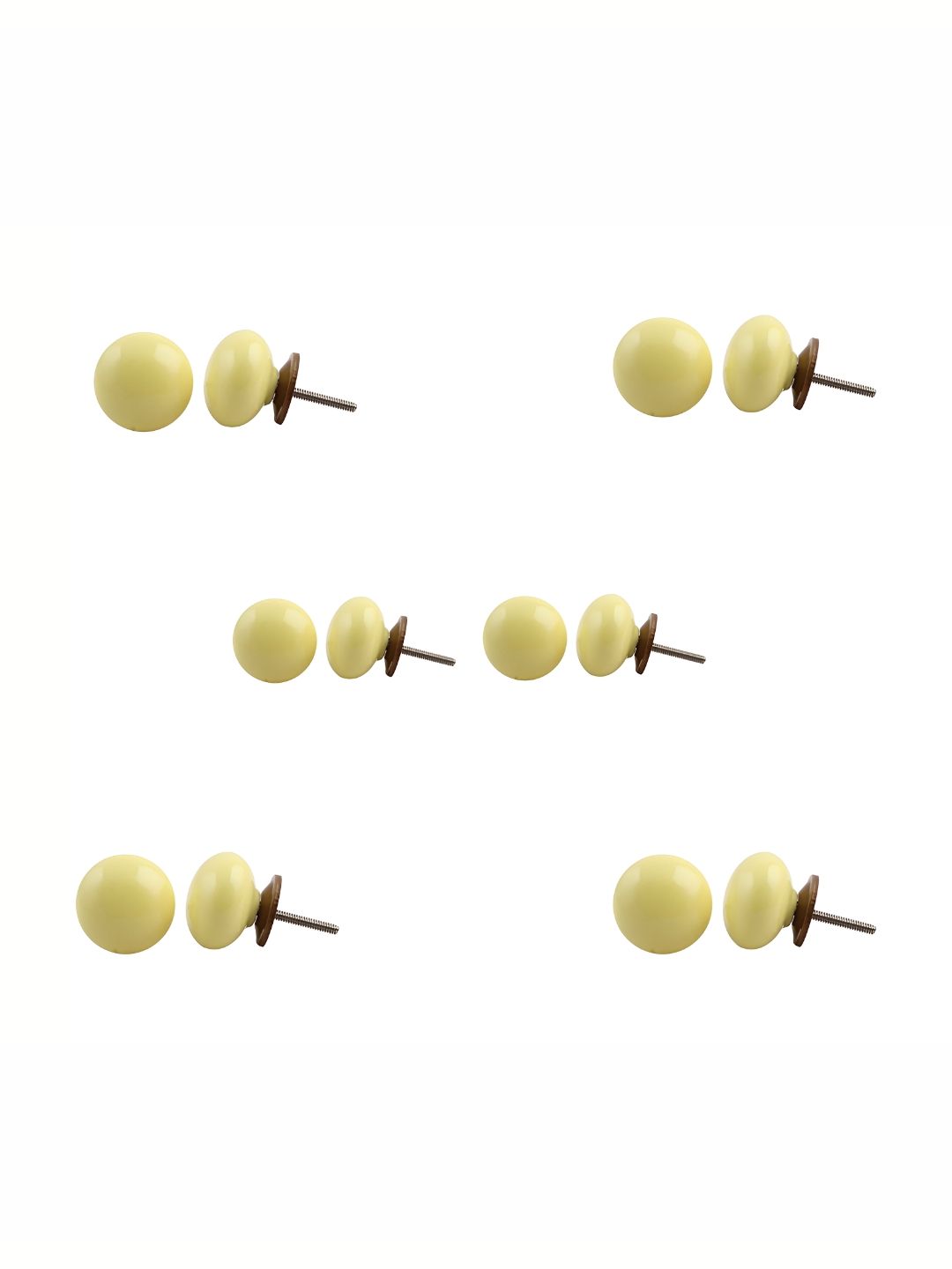 Indianshelf 6Pcs Yellow Ceramic Knobs